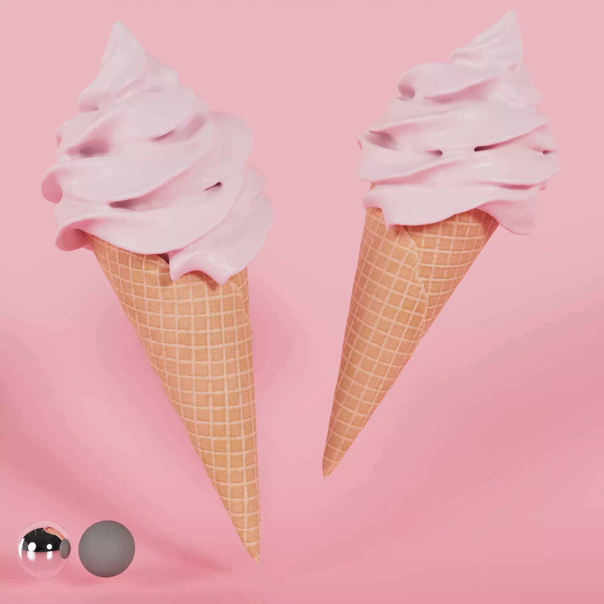 Soft Serve Ice Cream FBX and textures 3D model_0