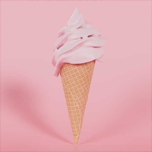 Soft Serve Ice Cream FBX and textures 3D model 5