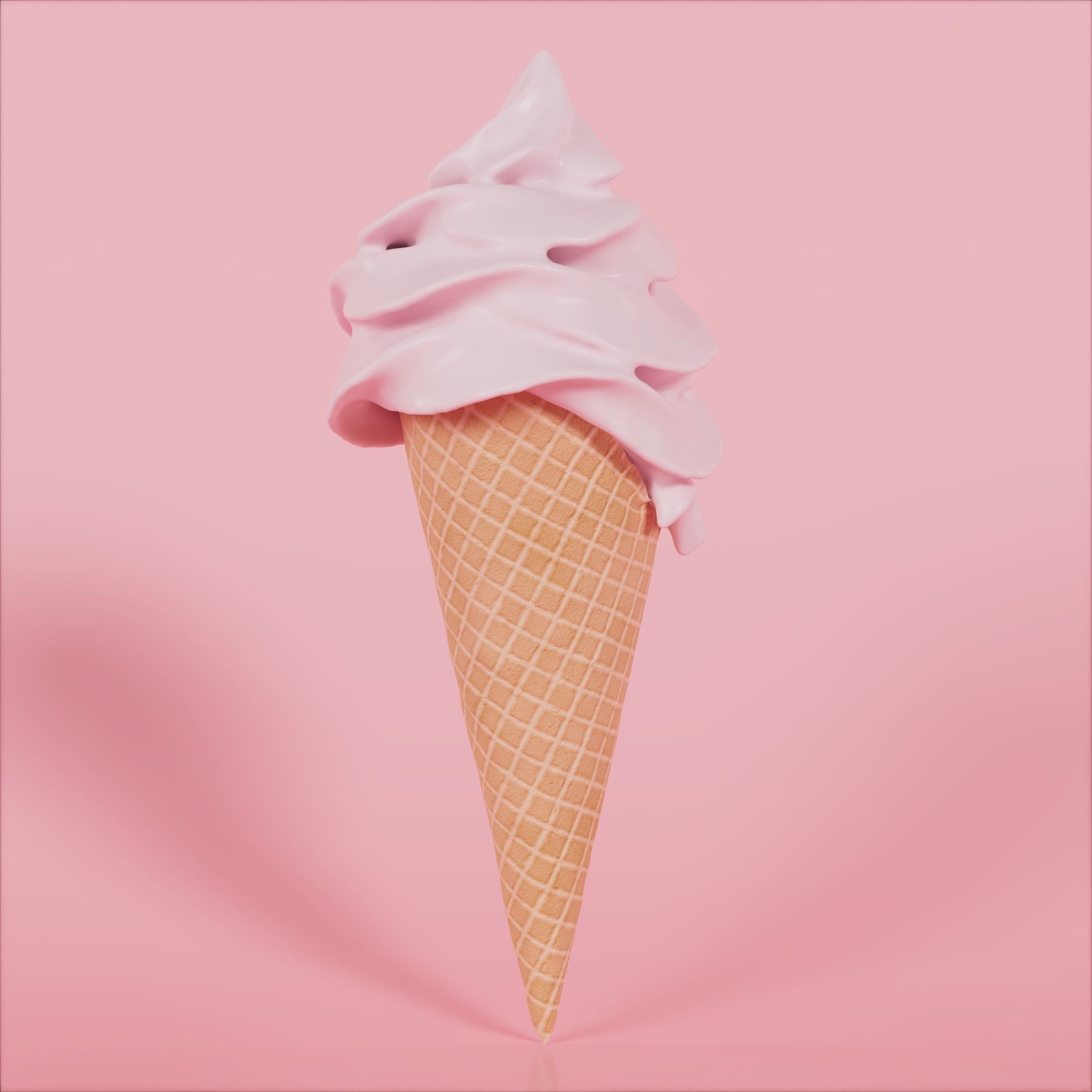 Soft Serve Ice Cream FBX and textures 3D model_2
