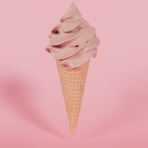 Soft Serve Ice Cream FBX and textures 3D model 7