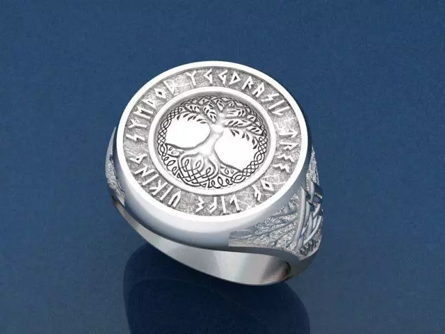 Tree of life viking ring 3D print model_0