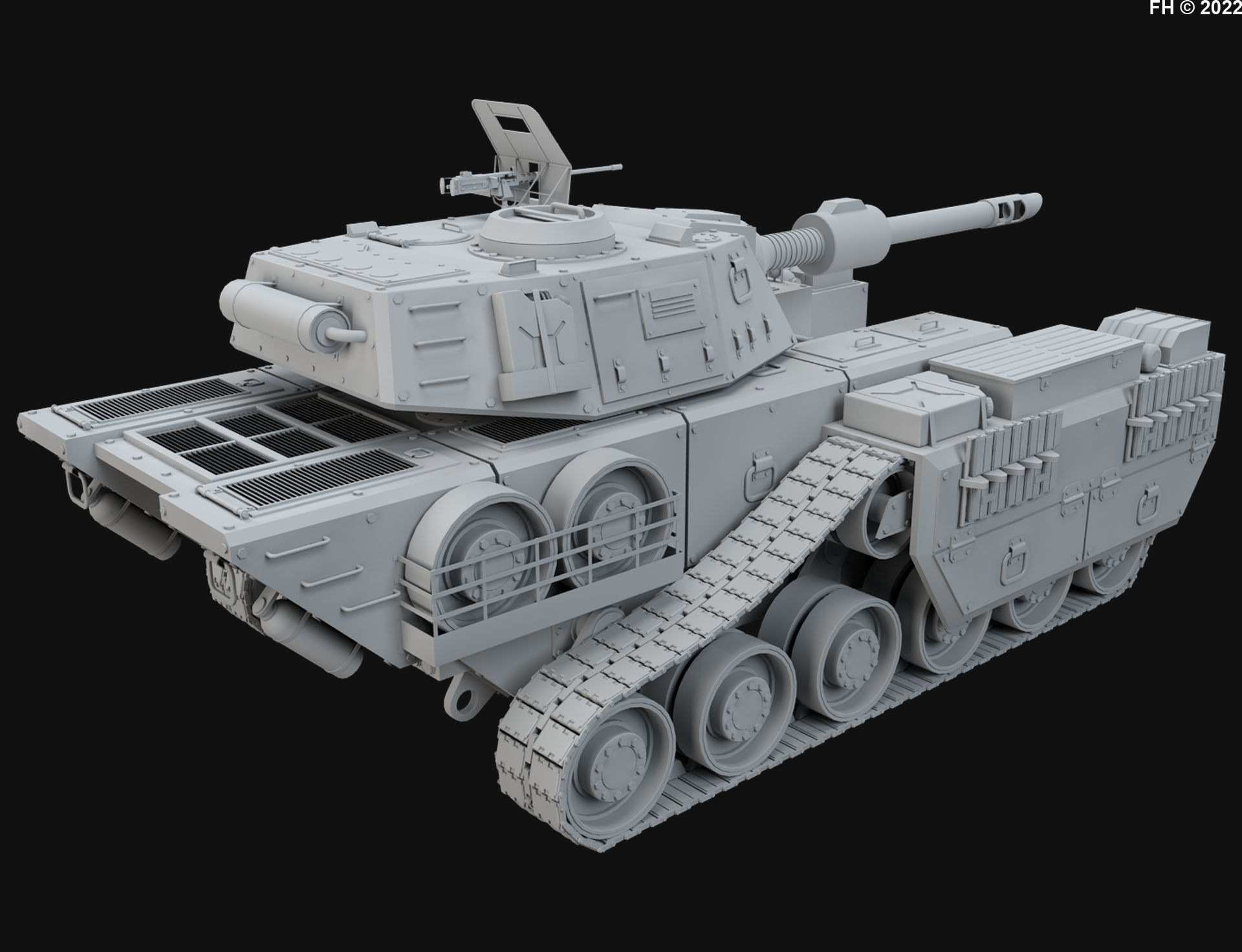 Concept Tank 2-Clay Version 3D model_3