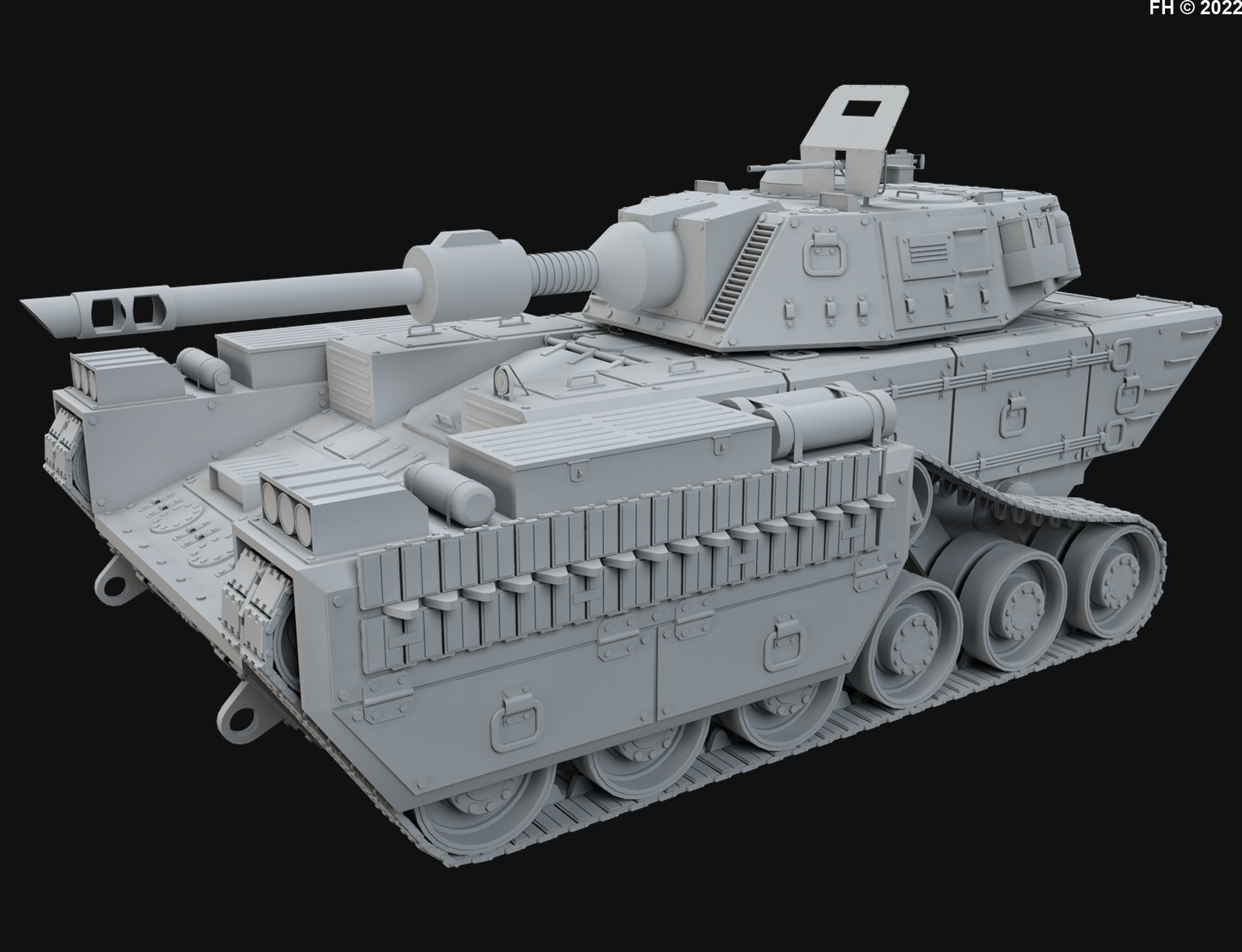 Concept Tank 2-Clay Version 3D model_1
