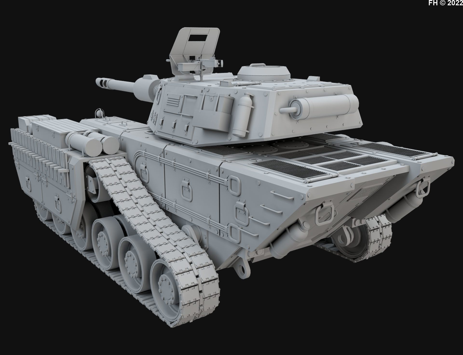 Concept Tank 2-Clay Version 3D model_2
