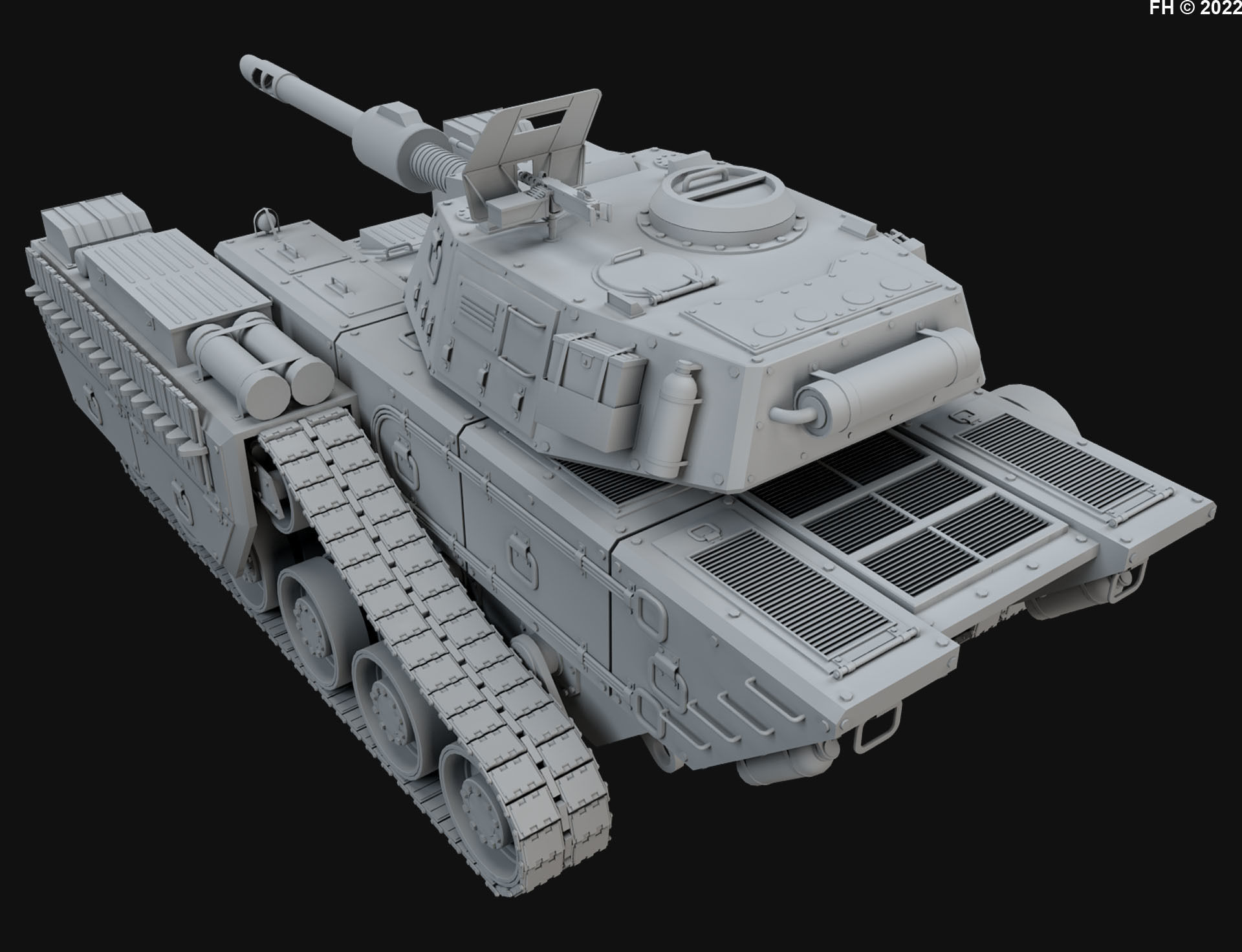 Concept Tank 2-Clay Version 3D model_5
