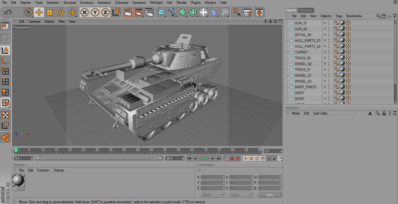 Concept Tank 2-Clay Version 3D model_8