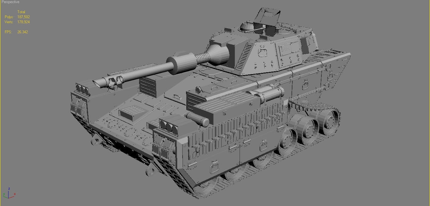 Concept Tank 2-Clay Version 3D model_11