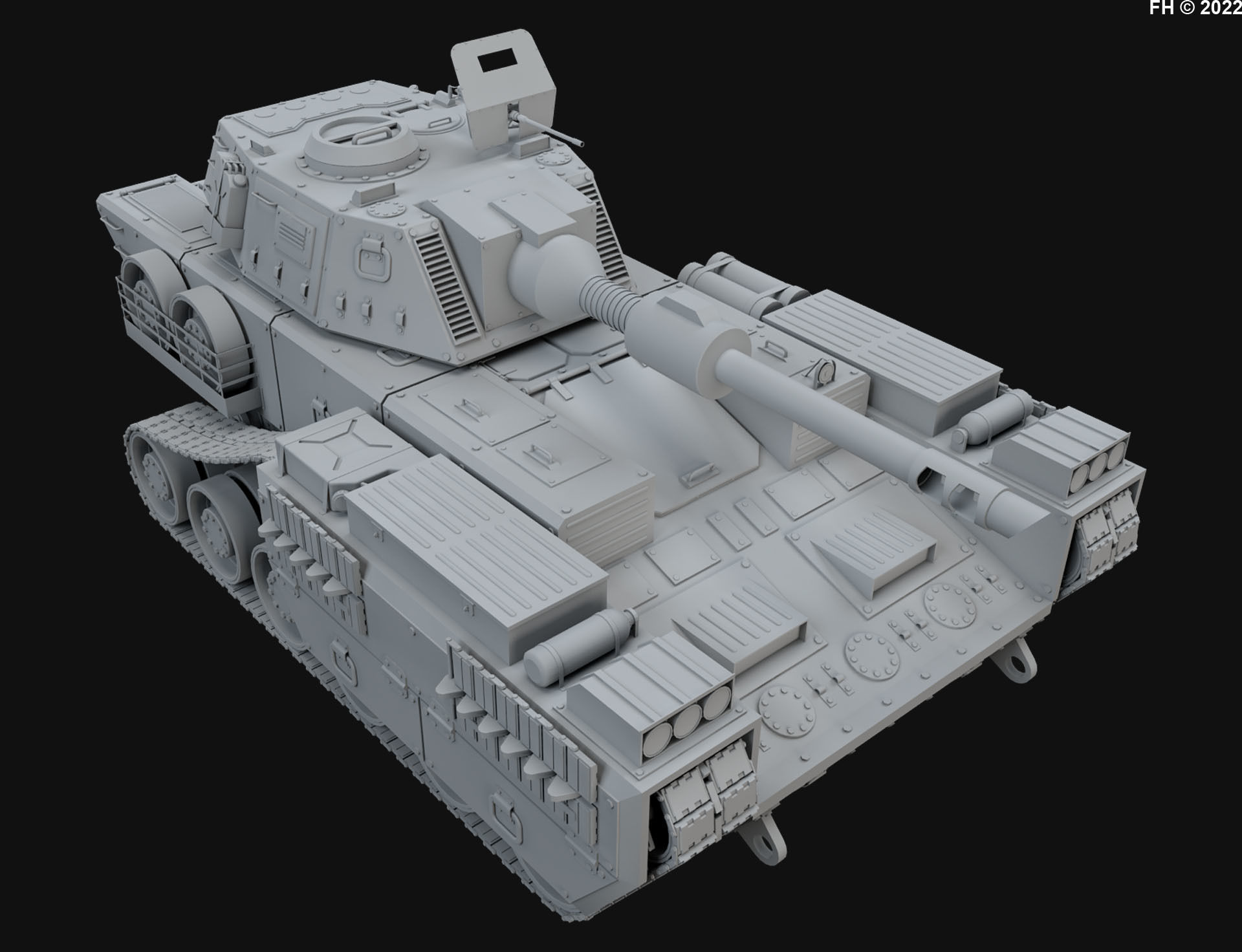 Concept Tank 2-Clay Version 3D model_6