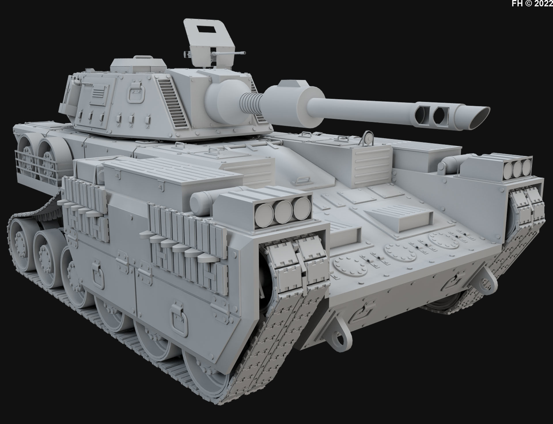 Concept Tank 2-Clay Version 3D model_4