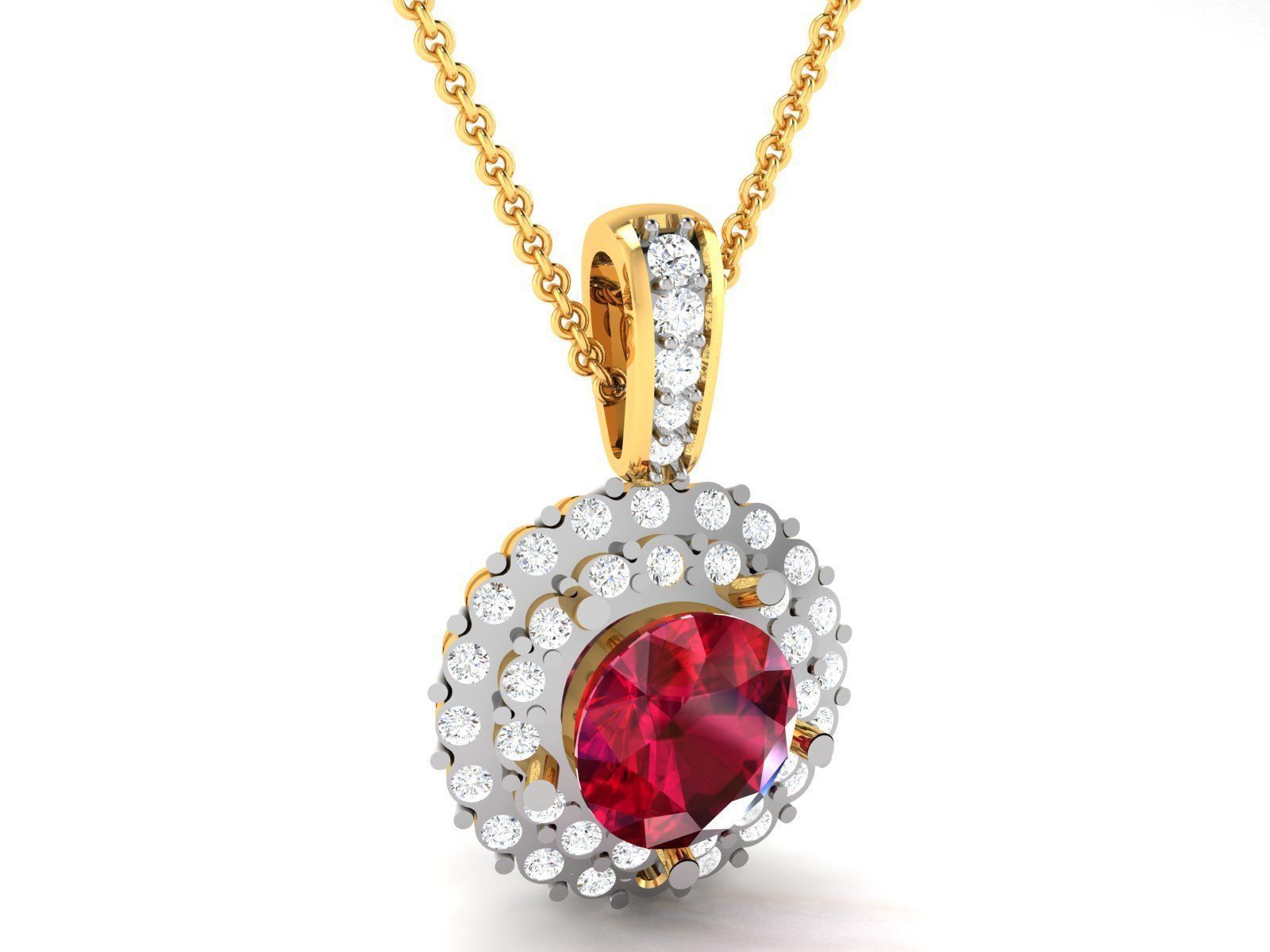 Solitaire Women Pendants 3dm STL OBJ FBX Render Details 3D print model_3