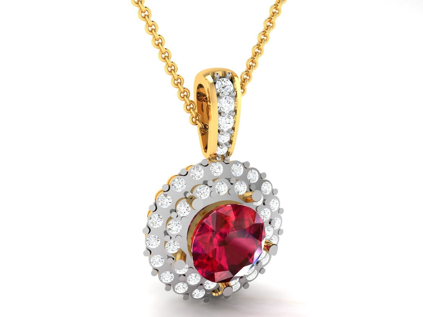 Solitaire Women Pendants 3dm STL OBJ FBX Render Details 3D print model_4