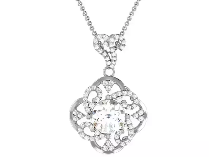 Solitaire Women Pendants 3dm STL OBJ FBX Render Details