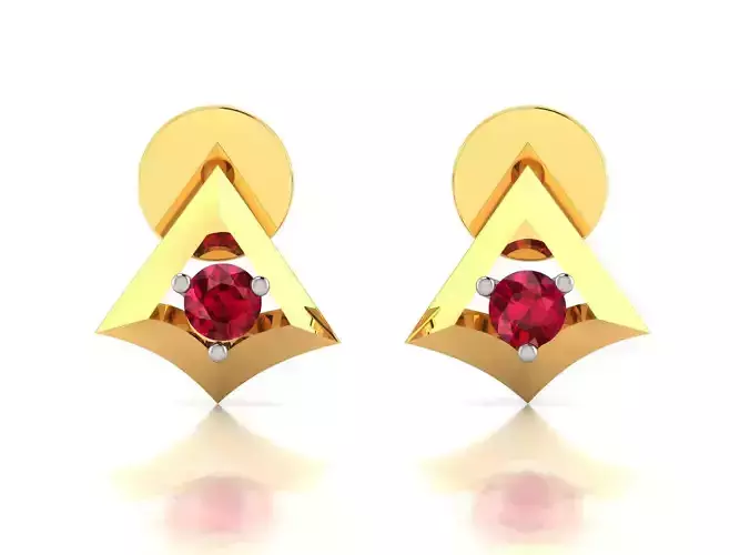 Solitaire Women Earring 3dm STL OBJ FBX Render Details
