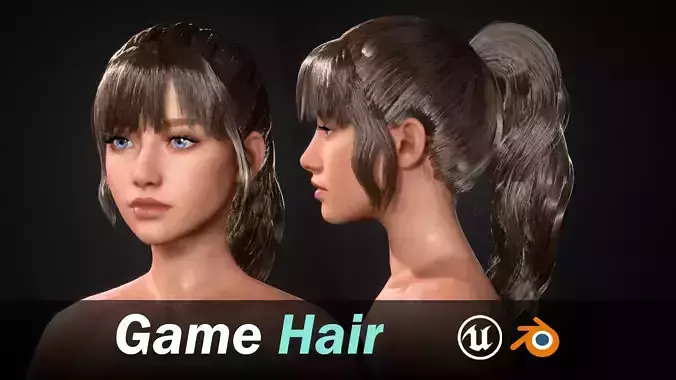 Realtime Ponytail Hairstyle - Game-Ready