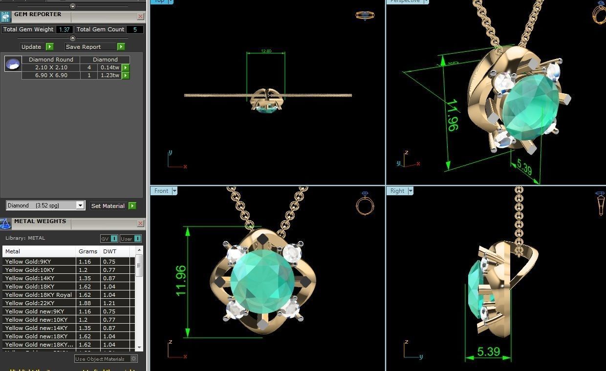 Solitaire Women Pendants 3dm STL OBJ FBX Render Details 3D print model_5