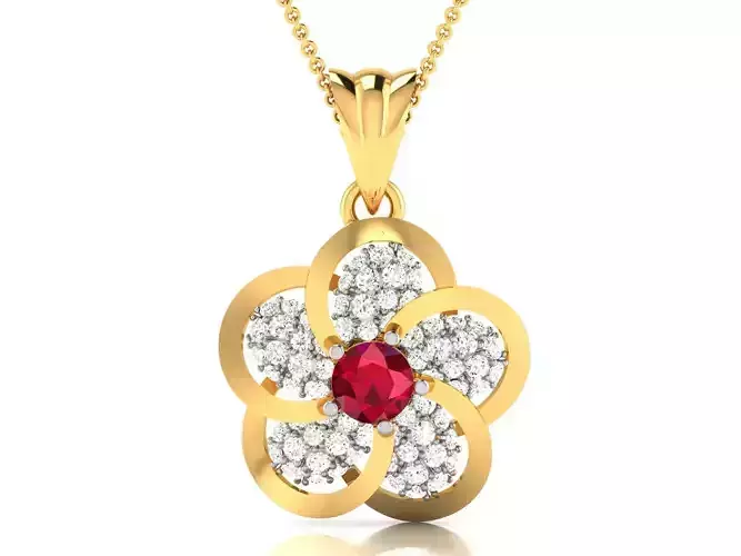 Solitaire Women Pendants 3dm STL OBJ FBX Render Details
