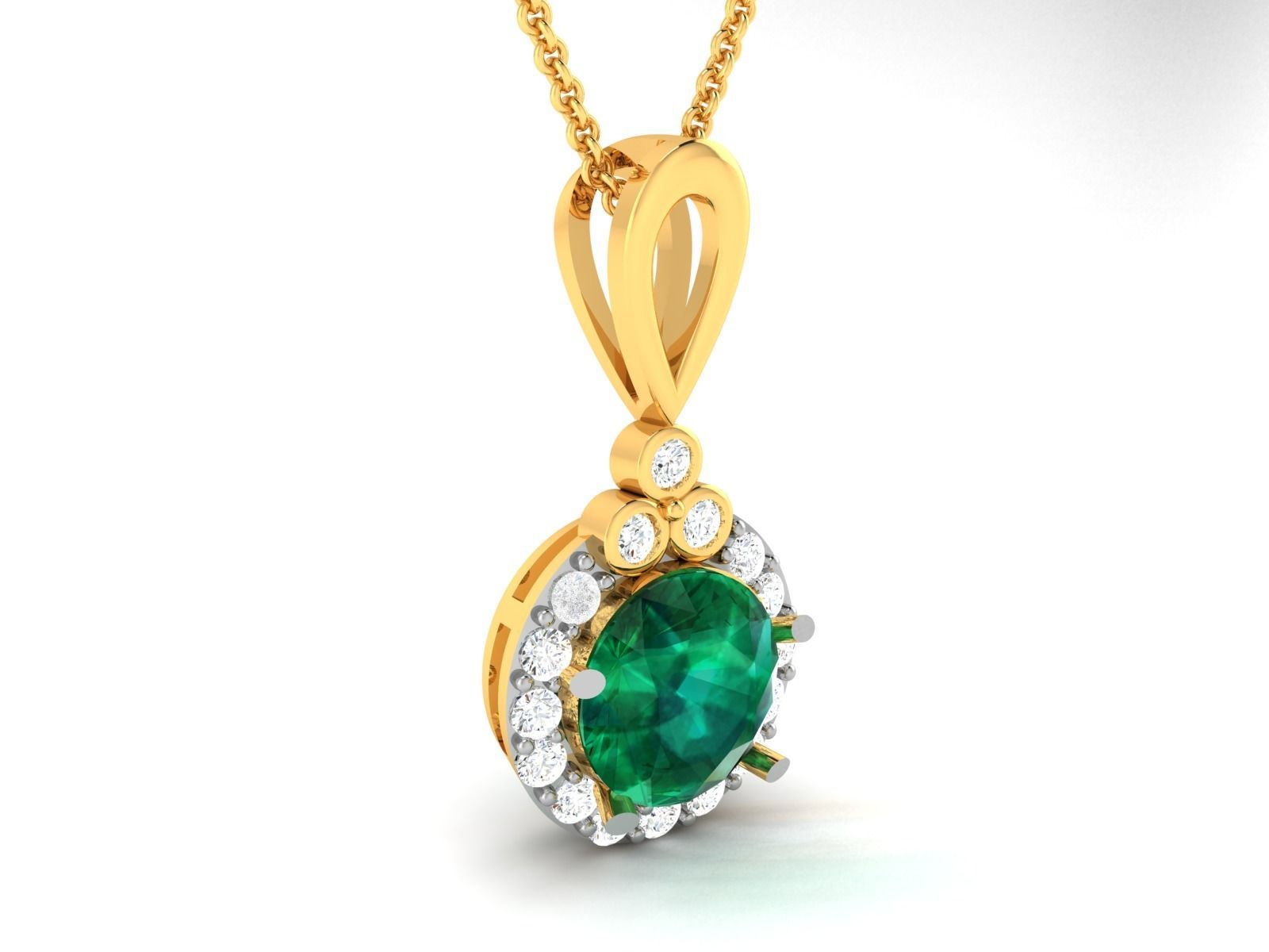 Solitaire Women Pendants 3dm STL OBJ FBX Render Details 3D print model_2