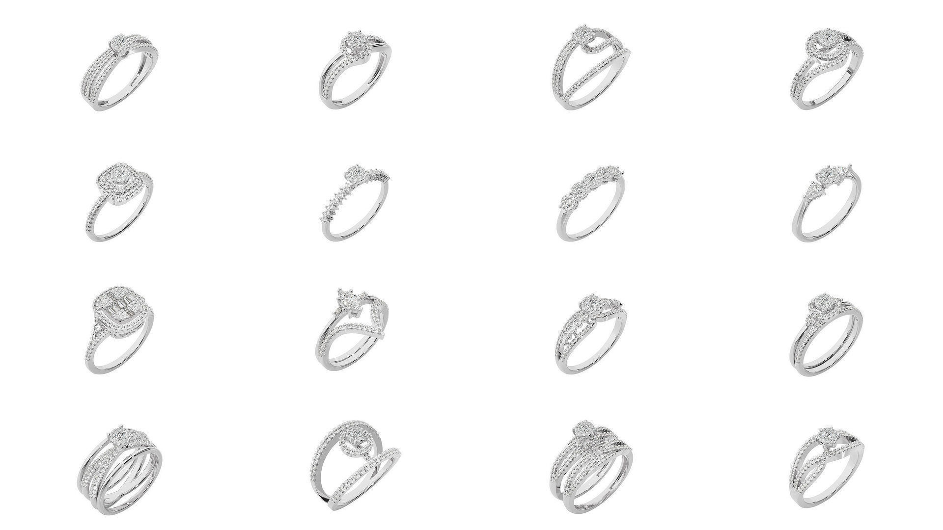 40 Solitaire Rings Pack 3D Model Collection_1