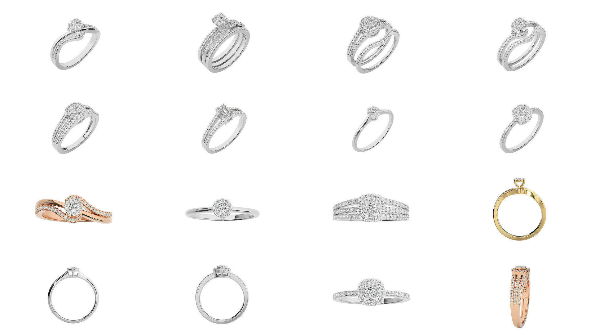 40 Solitaire Rings Pack 3D Model Collection_3