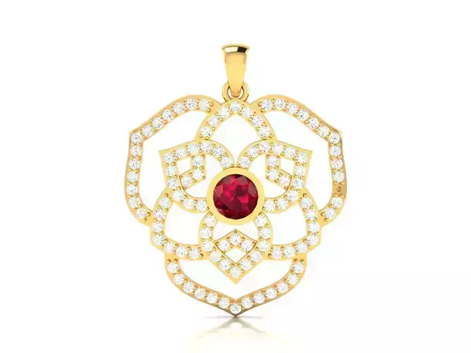 Solitaire Women Pendants 3dm STL OBJ FBX Render Details