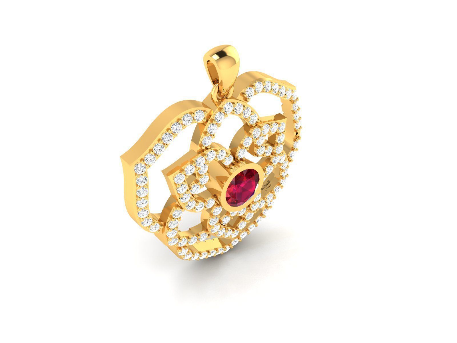 Solitaire Women Pendants 3dm STL OBJ FBX Render Details 3D print model_1