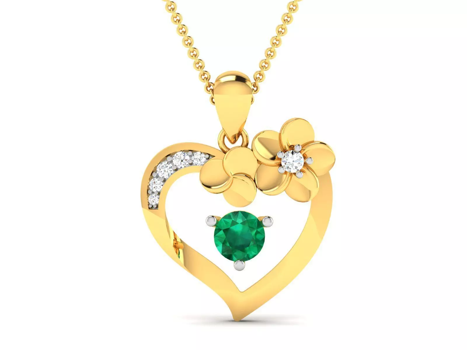 Solitaire Women Heart Pendants 3dm STL OBJ FBX Render Details 3D print model_0