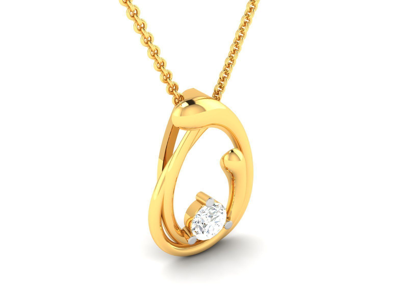 Solitaire Women Pendants 3dm STL OBJ FBX Render Details 3D print model_1