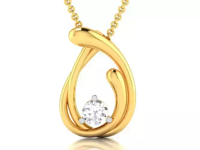Solitaire Women Pendants 3dm STL OBJ FBX Render Details