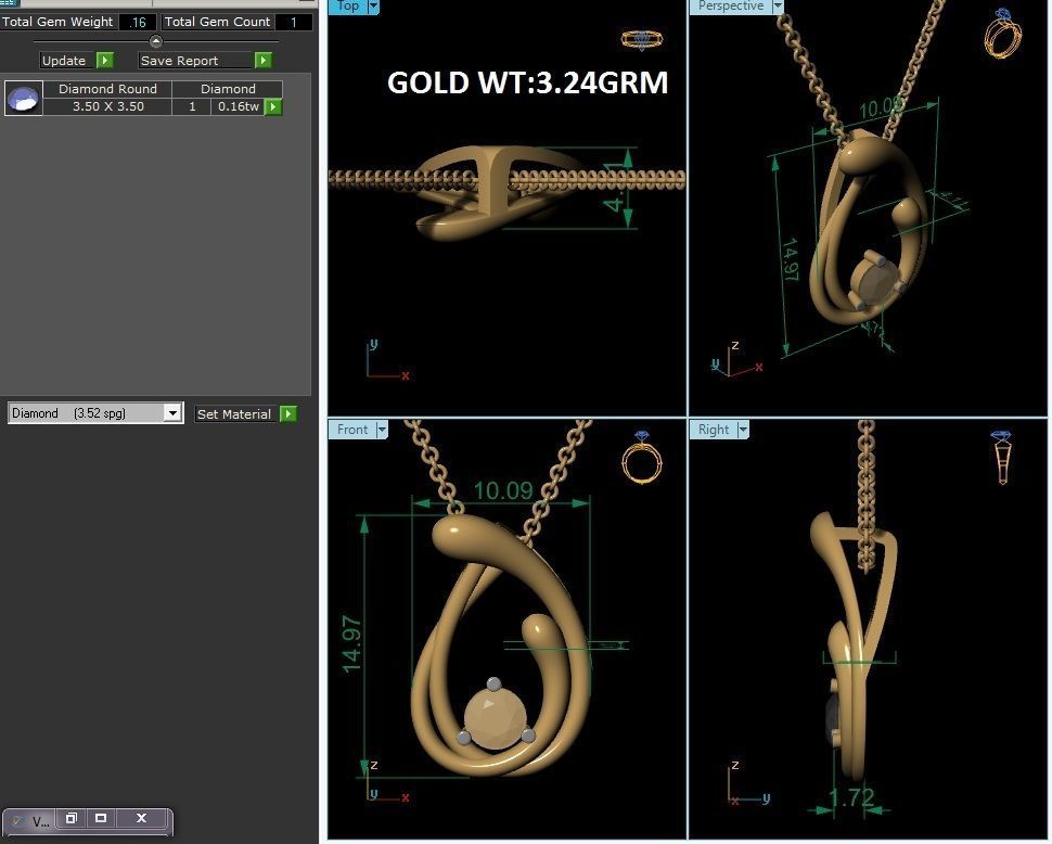 Solitaire Women Pendants 3dm STL OBJ FBX Render Details 3D print model_5