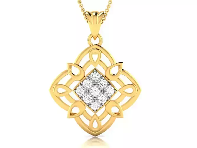Solitaire Women Pendants 3dm STL OBJ FBX Render Details