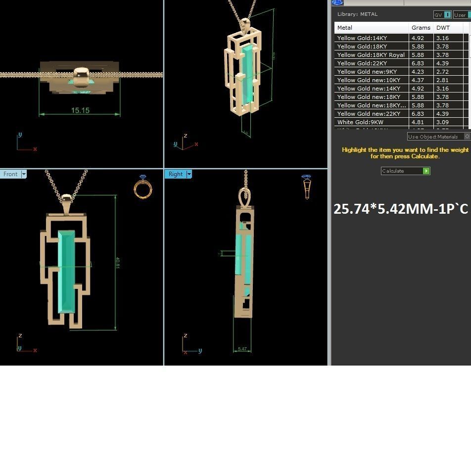 Solitaire Women Pendants 3dm STL OBJ FBX Render Details 3D print model_5