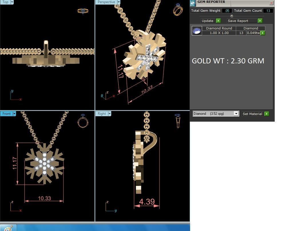 Solitaire Women Pendants 3dm STL OBJ FBX Render Details 3D print model_5