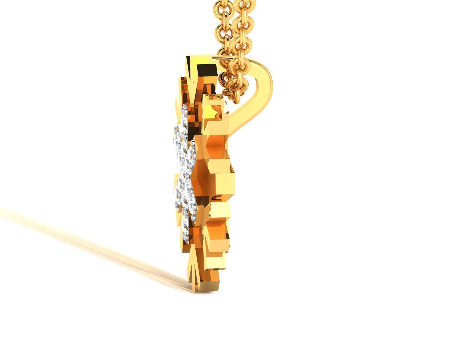 Solitaire Women Pendants 3dm STL OBJ FBX Render Details 3D print model_4