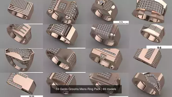 59 Gents Grooms Mens Ring Pack