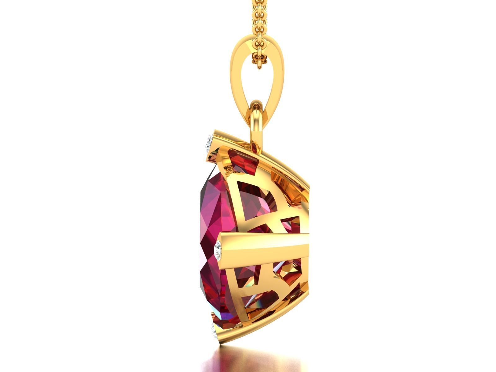 Solitaire Women Pendants 3dm STL OBJ FBX Render Details 3D print model_6