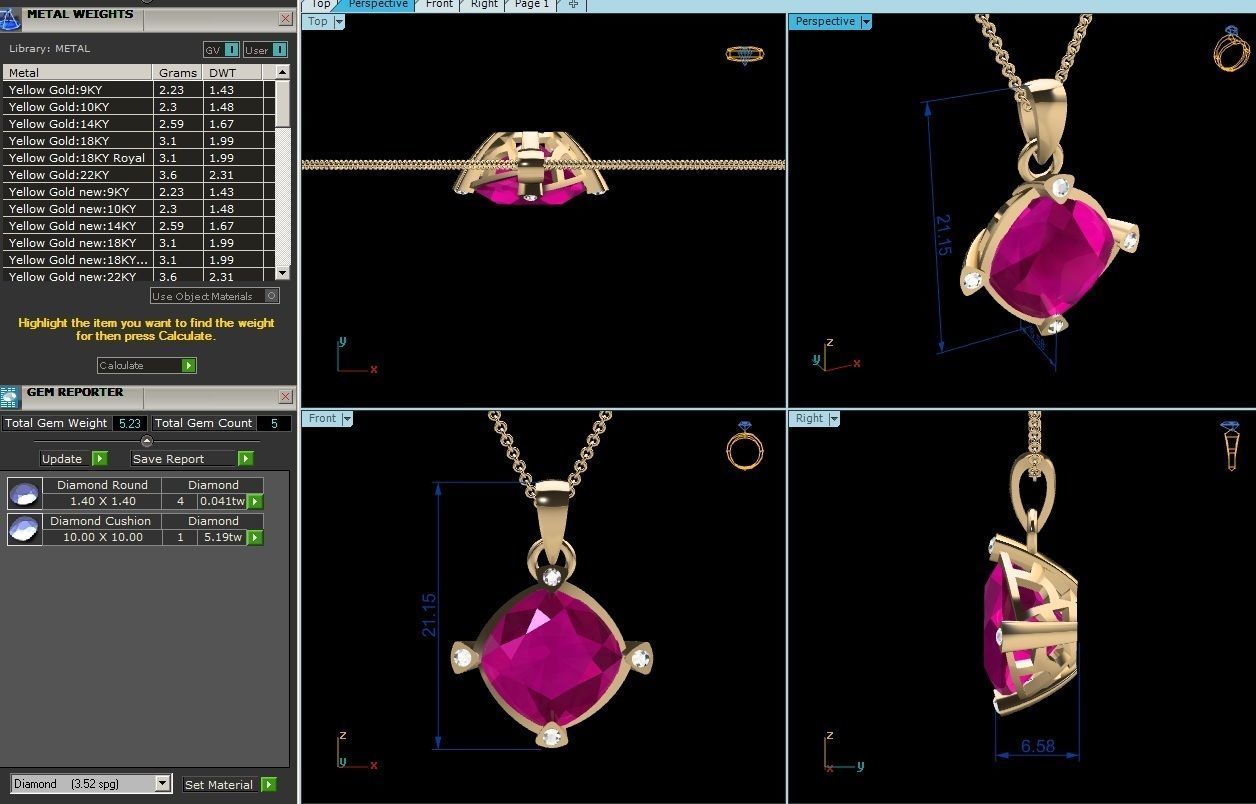 Solitaire Women Pendants 3dm STL OBJ FBX Render Details 3D print model_5