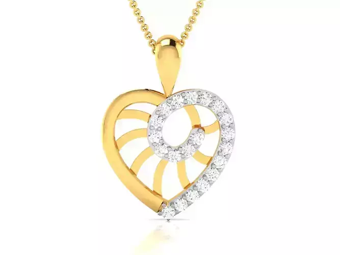 Solitaire Women Heart Pendants 3dm STL OBJ FBX Render Details
