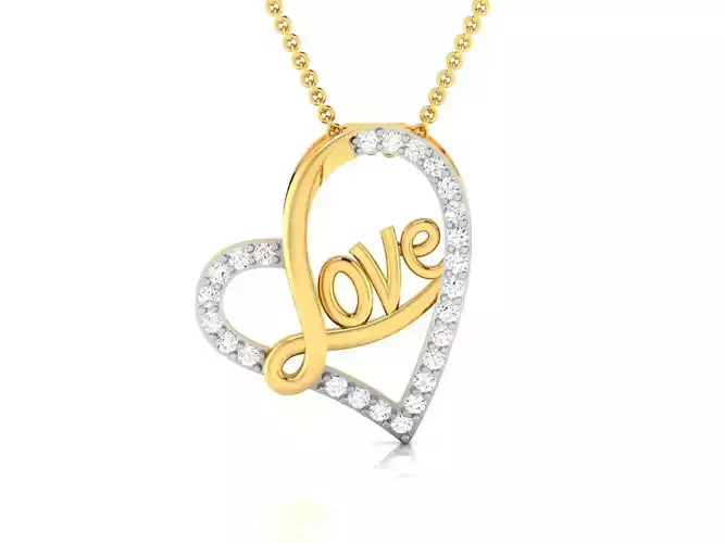 Solitaire Women Heart Pendants 3dm STL OBJ FBX Render Details