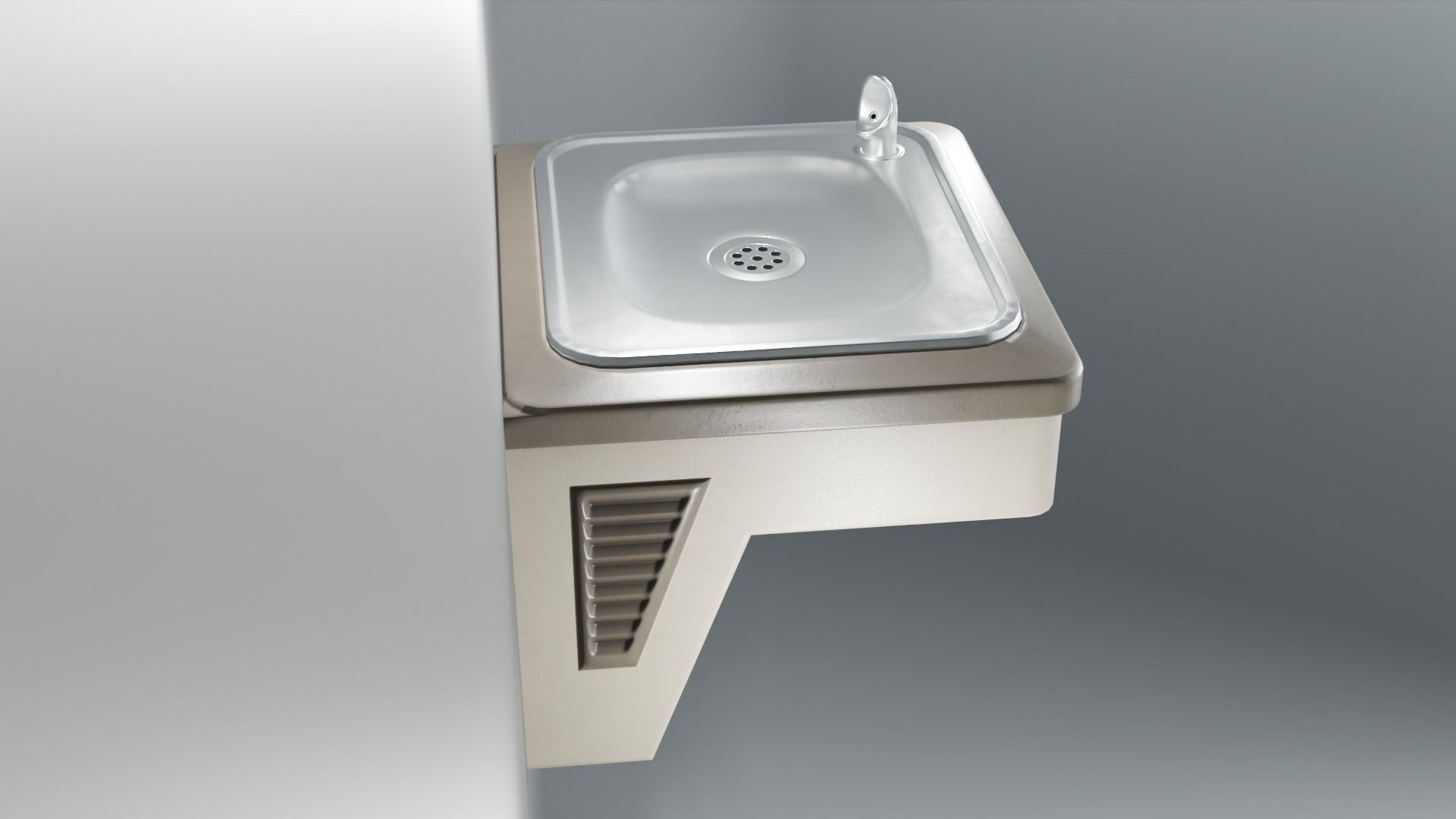 Drinking Fountain Low-poly 3D model_4