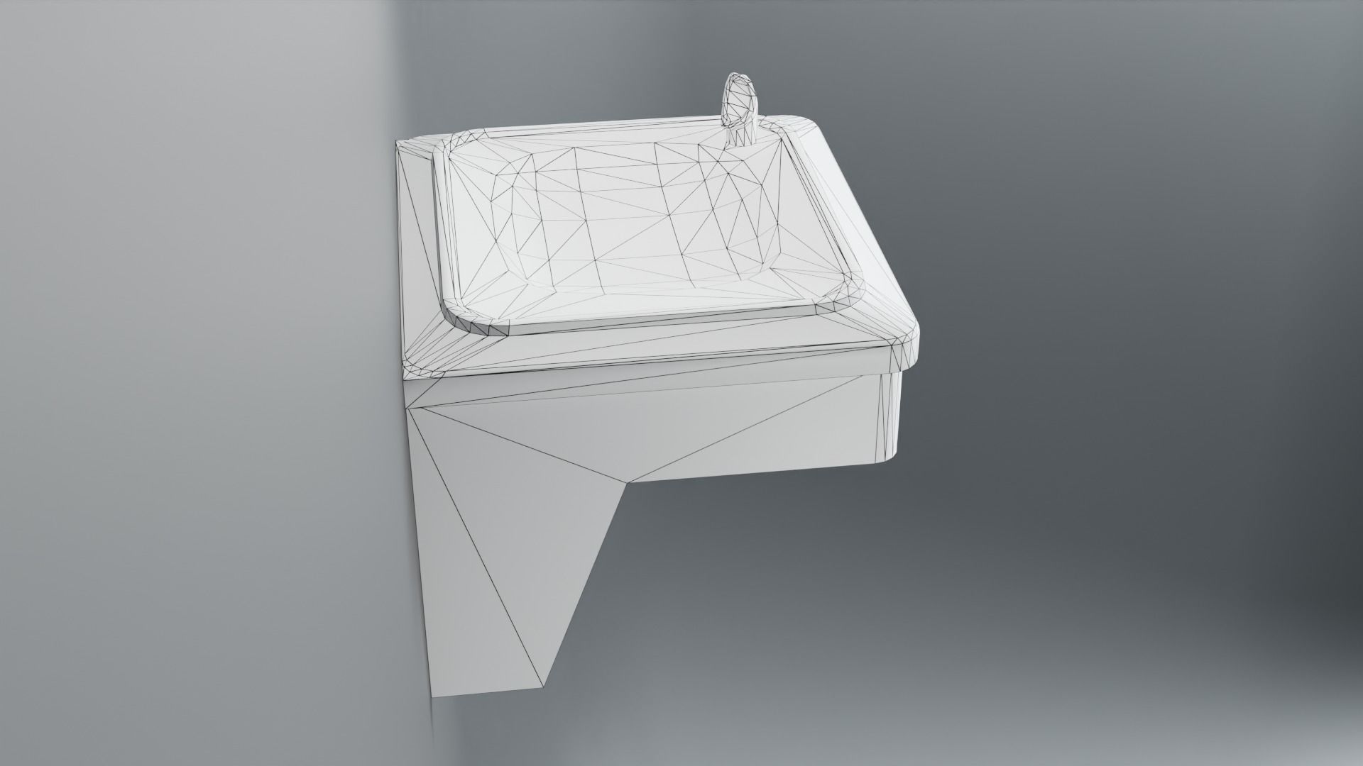 Drinking Fountain Low-poly 3D model_27