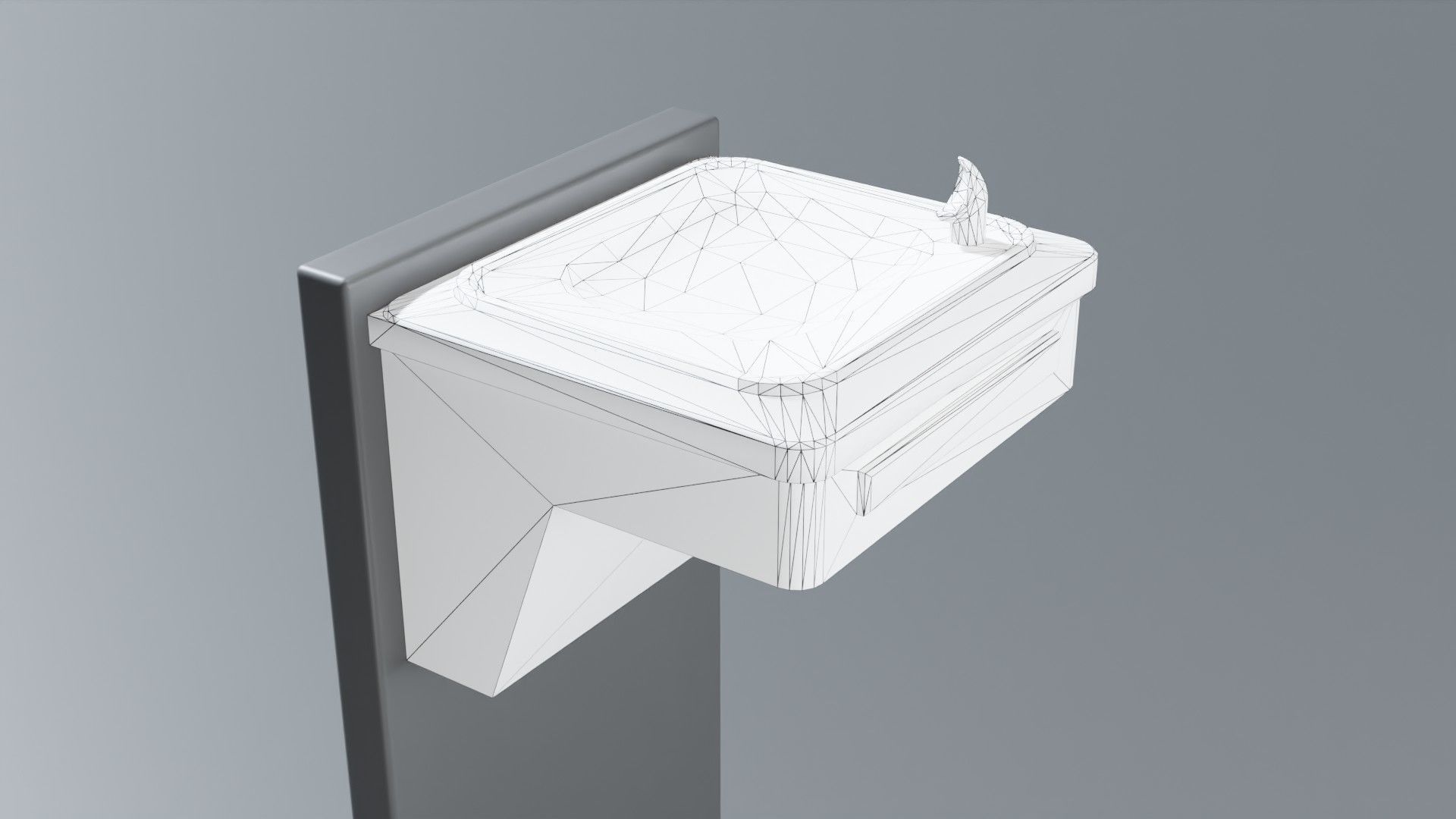 Drinking Fountain Low-poly 3D model_69