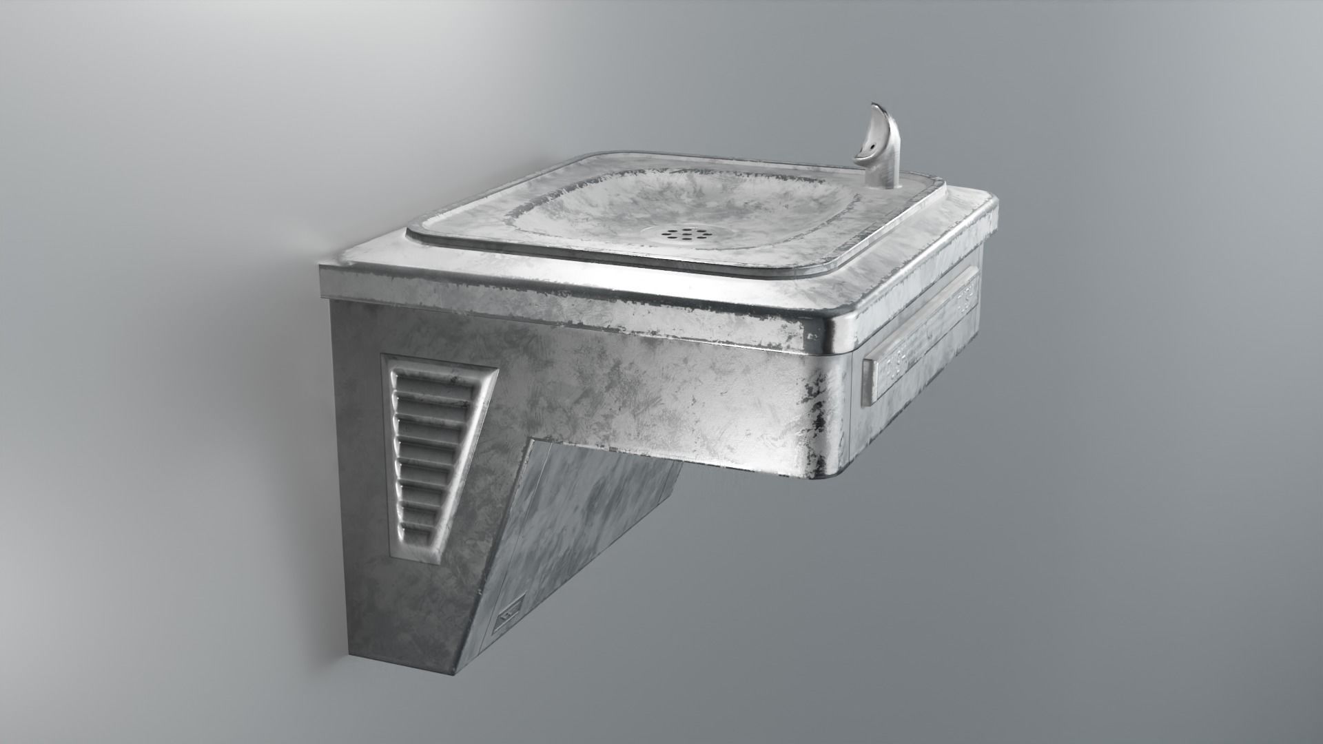 Drinking Fountain Low-poly 3D model_13