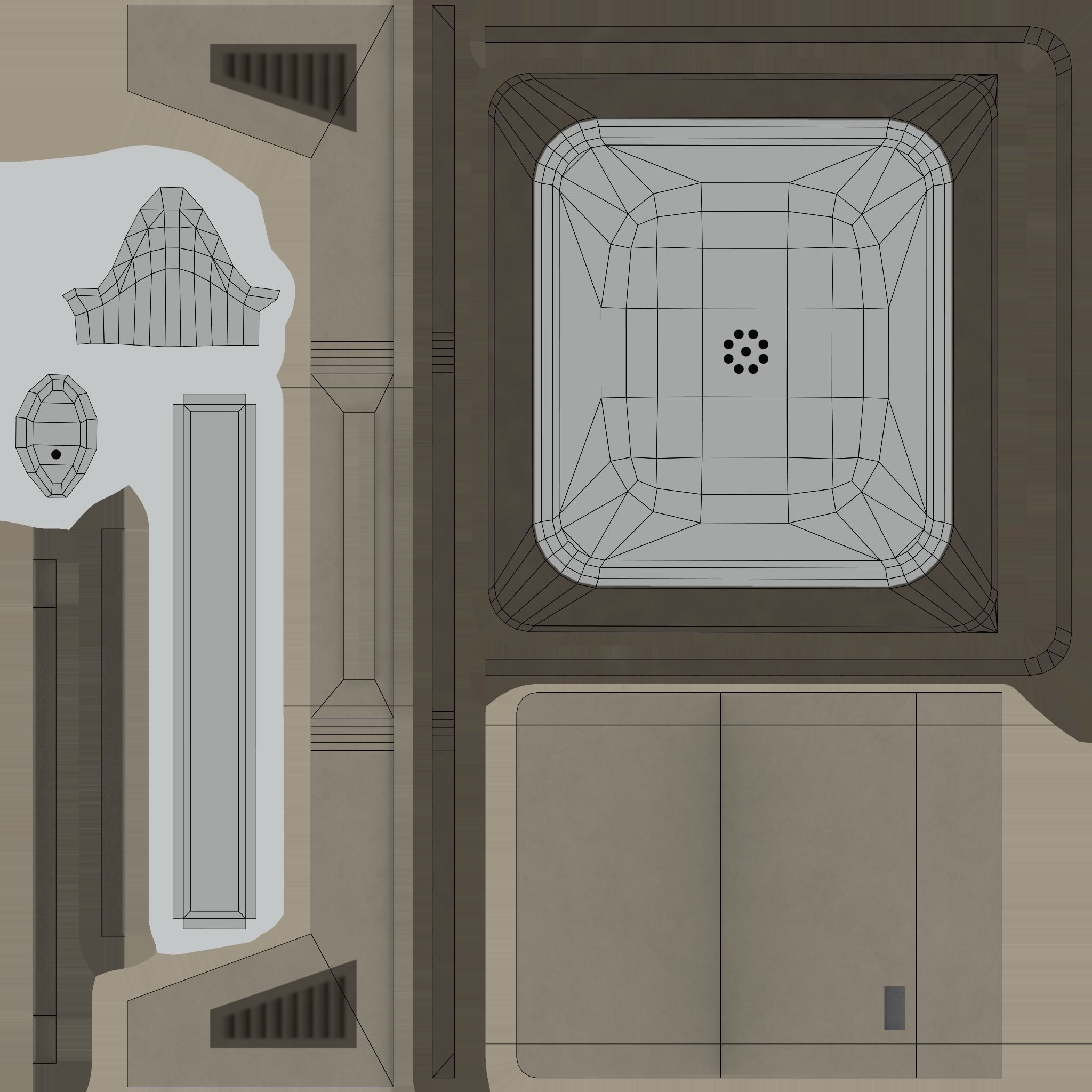 Drinking Fountain Low-poly 3D model_28