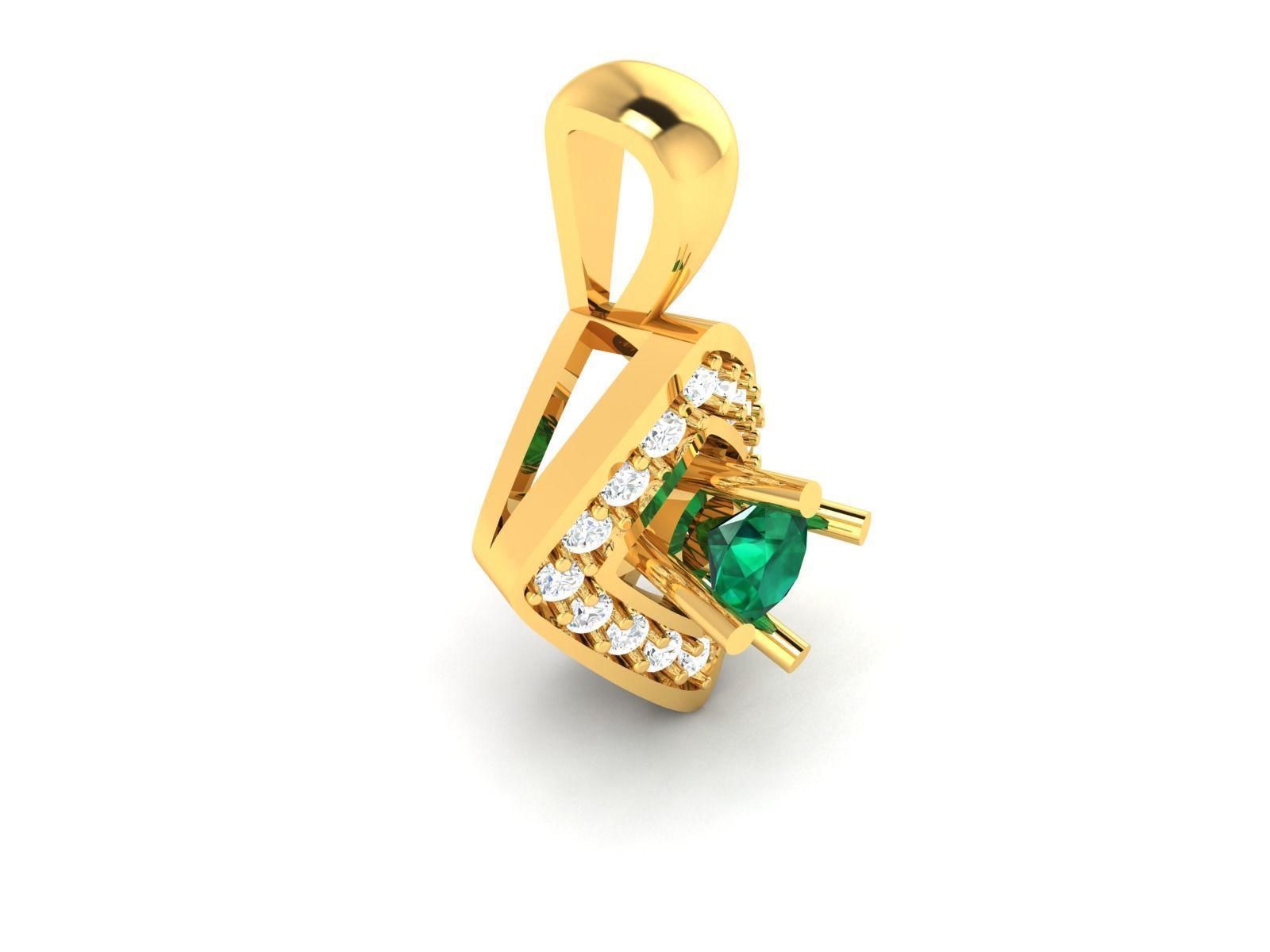 Solitaire Women Pendants 3dm STL OBJ FBX Render Details 3D print model_2