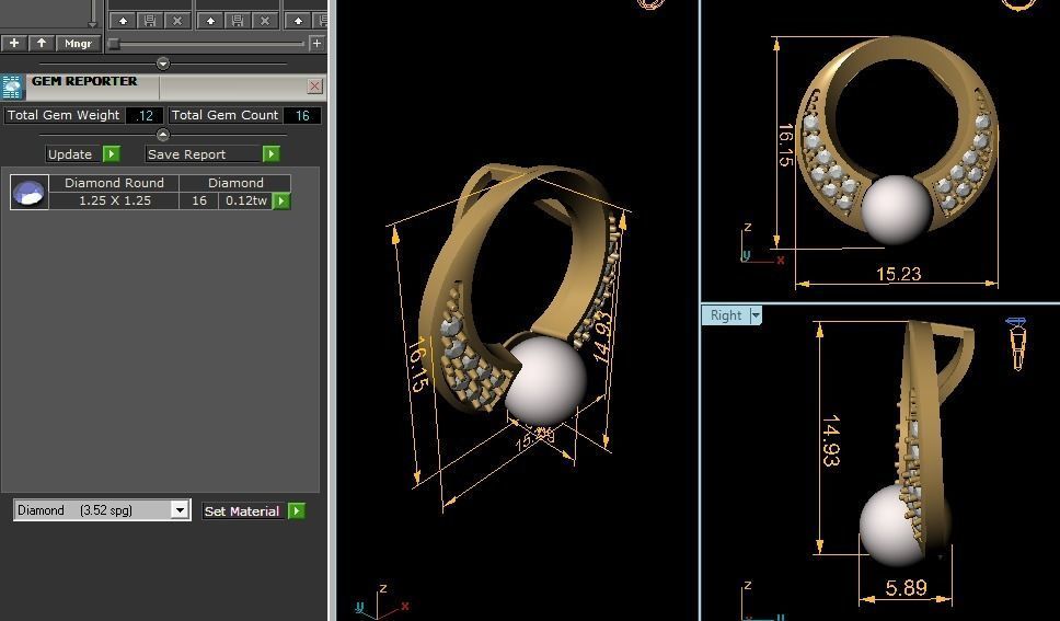 Opal Stone Pendants 3dm STL OBJ FBX Render Details 3D print model_6