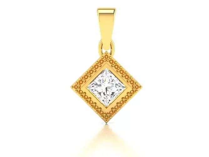 Solitaire Women Princess Pendants 3dm STL OBJ FBX Render Details
