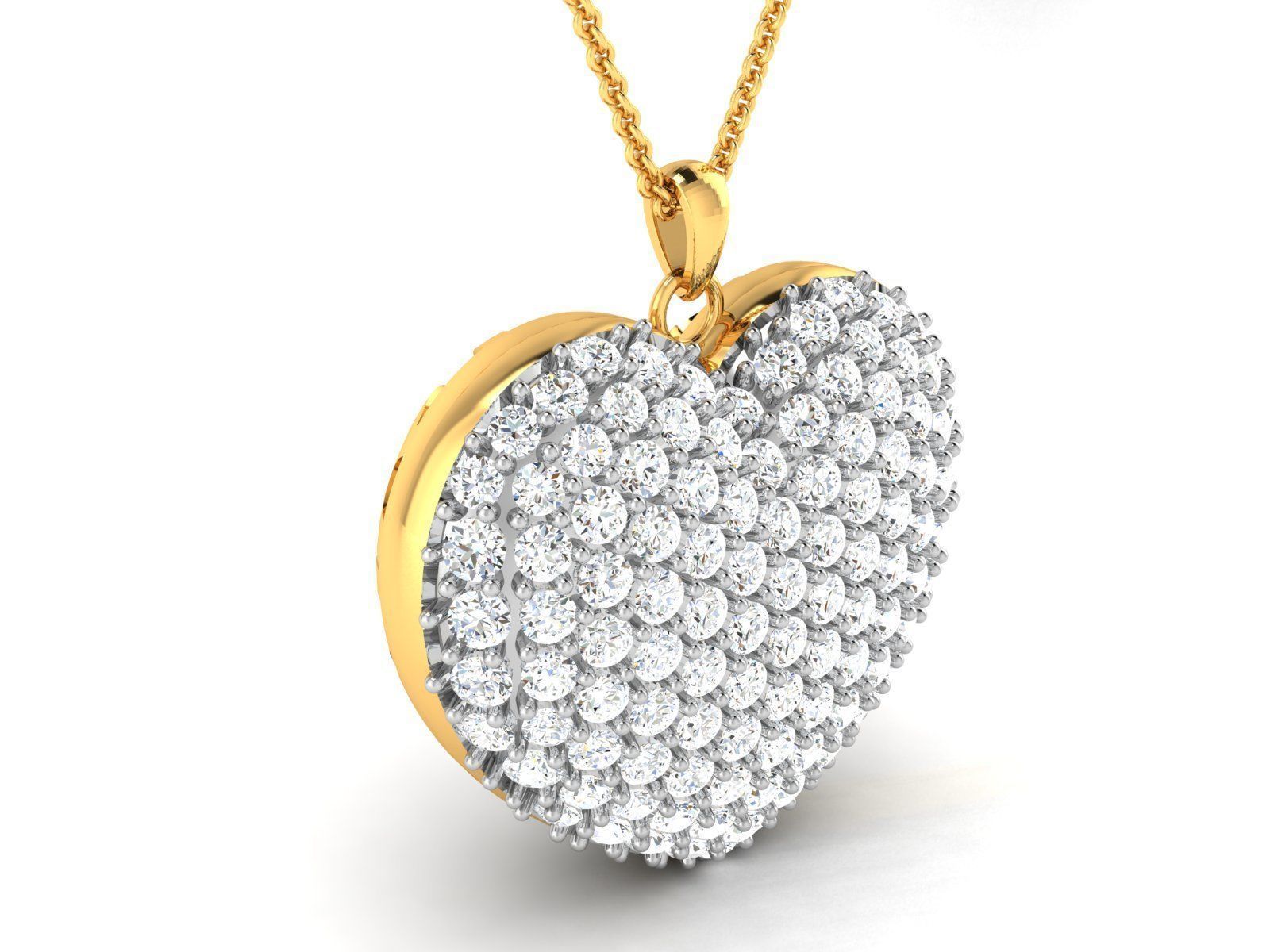 Solitaire Women Heart Pendants 3dm STL OBJ FBX Render Details 3D print model_3