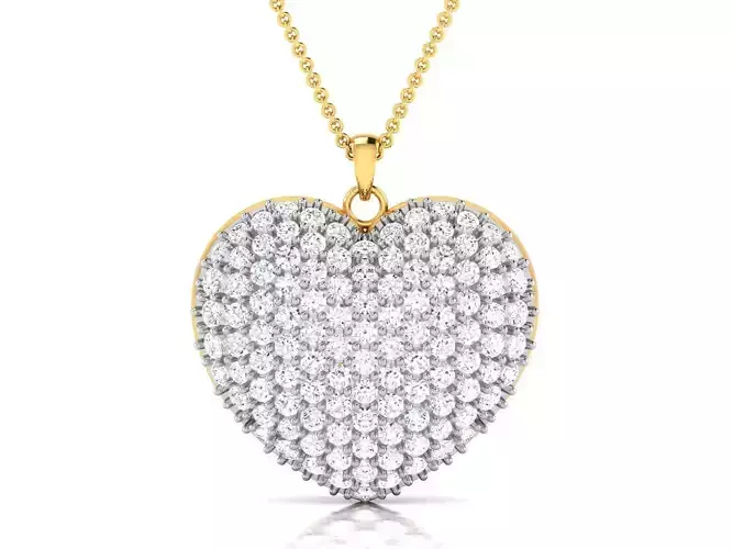 Solitaire Women Heart Pendants 3dm STL OBJ FBX Render Details