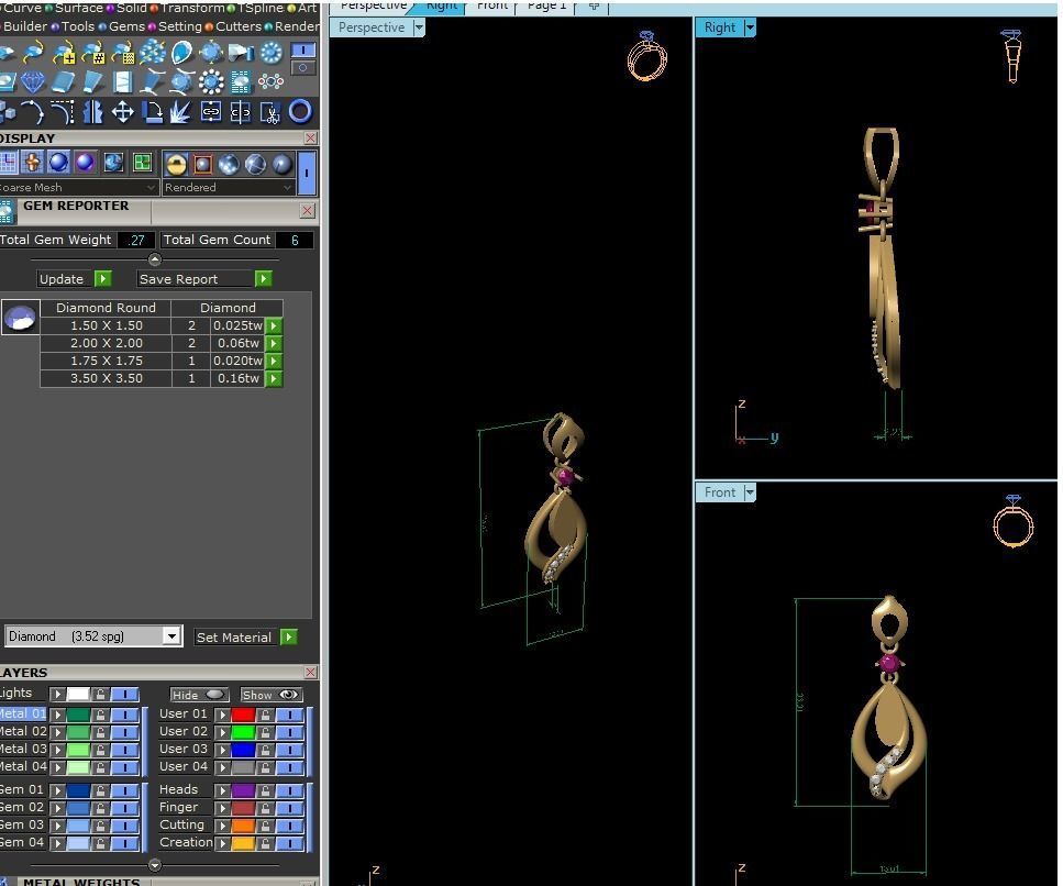 Solitaire Women Pendants 3dm STL OBJ FBX Render Details 3D print model_15