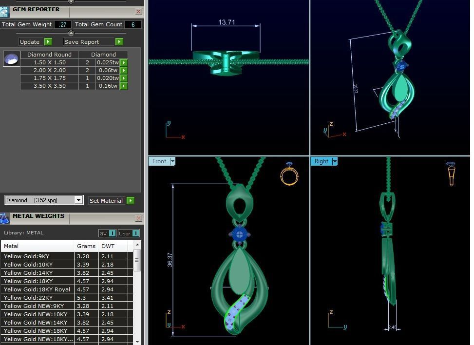 Solitaire Women Pendants 3dm STL OBJ FBX Render Details 3D print model_10